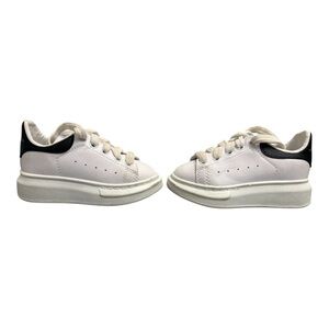 Alexander McQueen Kids’ Oversized Sneakers White Leather Black Sz 25 EU